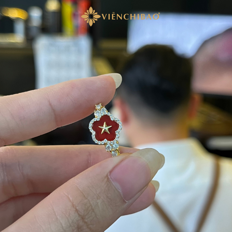 Nhẫn Sao Vàng Quốc Khánh - Bạc S925 Xi Vàng Hồng - N4029251 - HuyK Viễn Chí Bảo