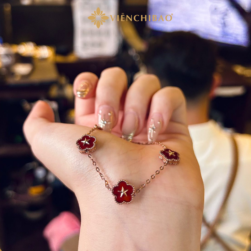 Lắc Tay Sao Vàng Quốc Khánh - Bạc S925 Xi Vàng Hồng - L4029251 - HuyK Viễn Chí Bảo