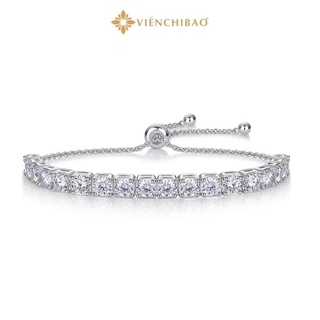 Lắc Tay Đính Đá - Bạc S925 - MT02 - HuyK Viễn Chí Bảo