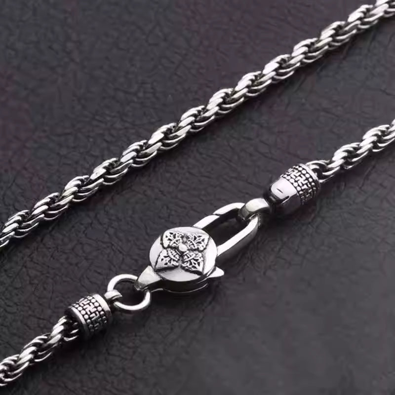 Dây chuyền xoắn bạc thái móc chùy kim cang bạc thái s925- D100205 - HuyK Viễn Chí Bảo