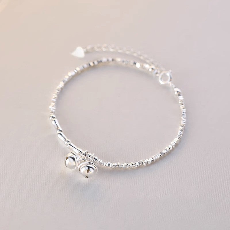 Lắc tay đốt trúc charm chuông - Bạc S925 - L000660 - HuyK Viễn Chí Bảo