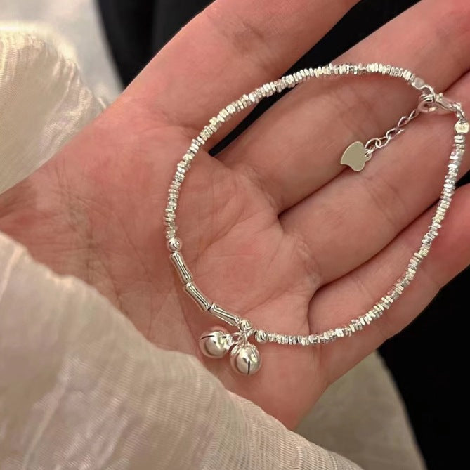 Lắc tay đốt trúc charm chuông - Bạc S925 - L000660 - HuyK Viễn Chí Bảo