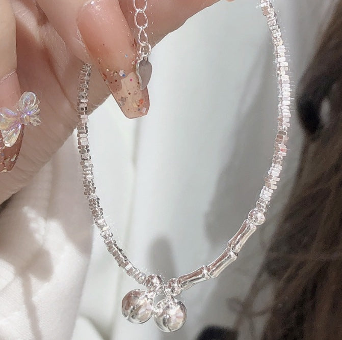 Lắc tay đốt trúc charm chuông - Bạc S925 - L000660 - HuyK Viễn Chí Bảo