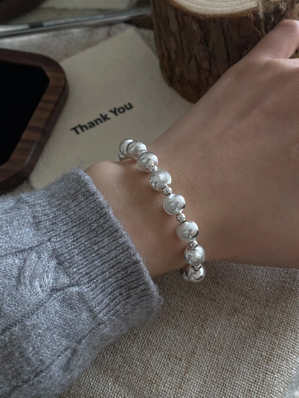 Lắc Tay Bi Mắt Mèo - Bạc Ý S925 - L001274 - HuyK Viễn Chí Bảo