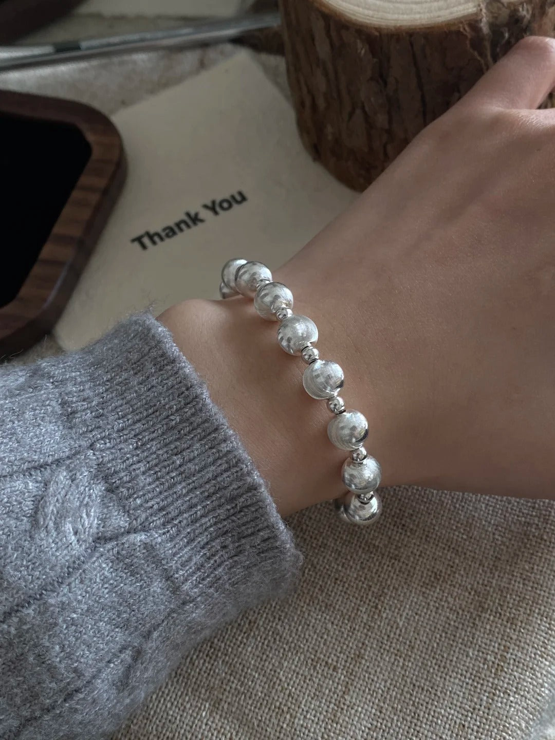 Lắc Tay Bi Mắt Mèo - Bạc Ý S925 - L001274 - HuyK Viễn Chí Bảo