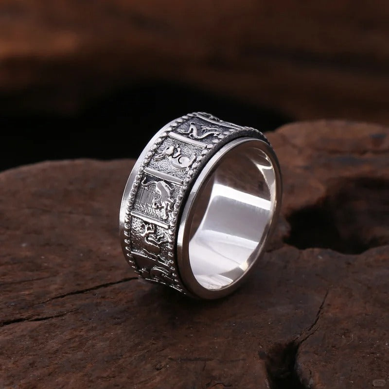 Nhẫn Mười Hai Con Giáp Xoay - Bạc Thái S925- N100591  - HuyK Viễn Chí Bảo