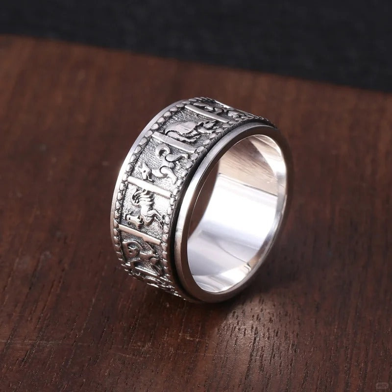 Nhẫn Mười Hai Con Giáp Xoay - Bạc Thái S925- N100591  - HuyK Viễn Chí Bảo