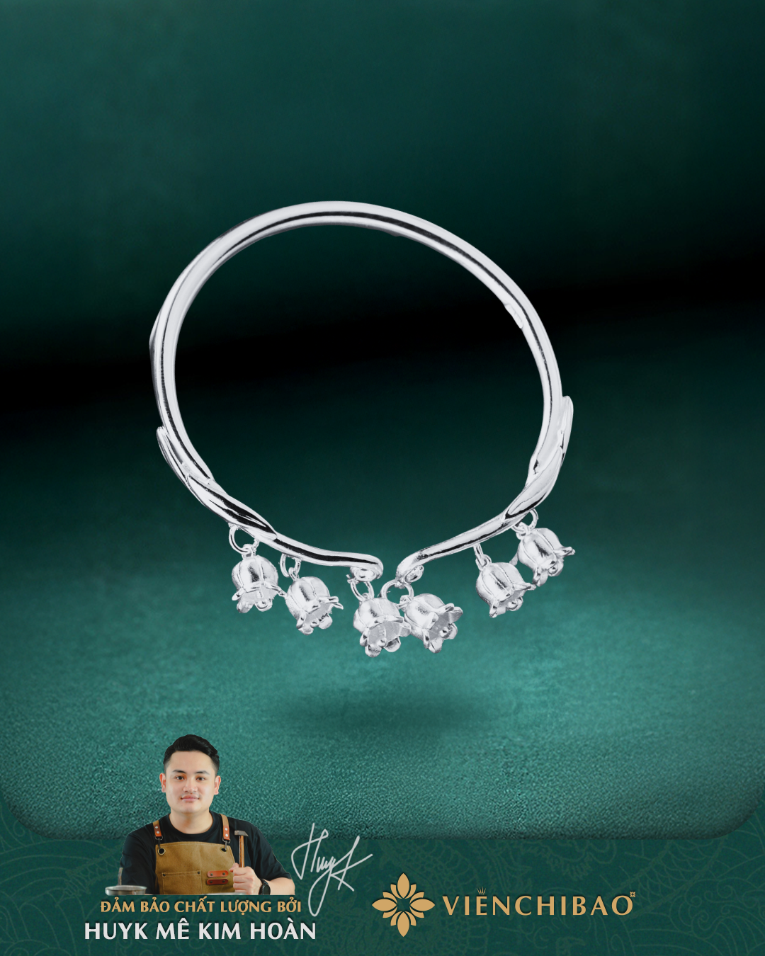 Lắc Tay Hoa Linh Lan - Bạc S999 -  L001257 - HuyK Viễn Chí Bảo