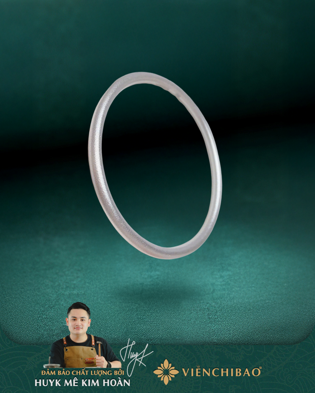 Lắc Tay Mặt Nhám - Bạc S999 - L000108 - HuyK Viễn Chí Bảo