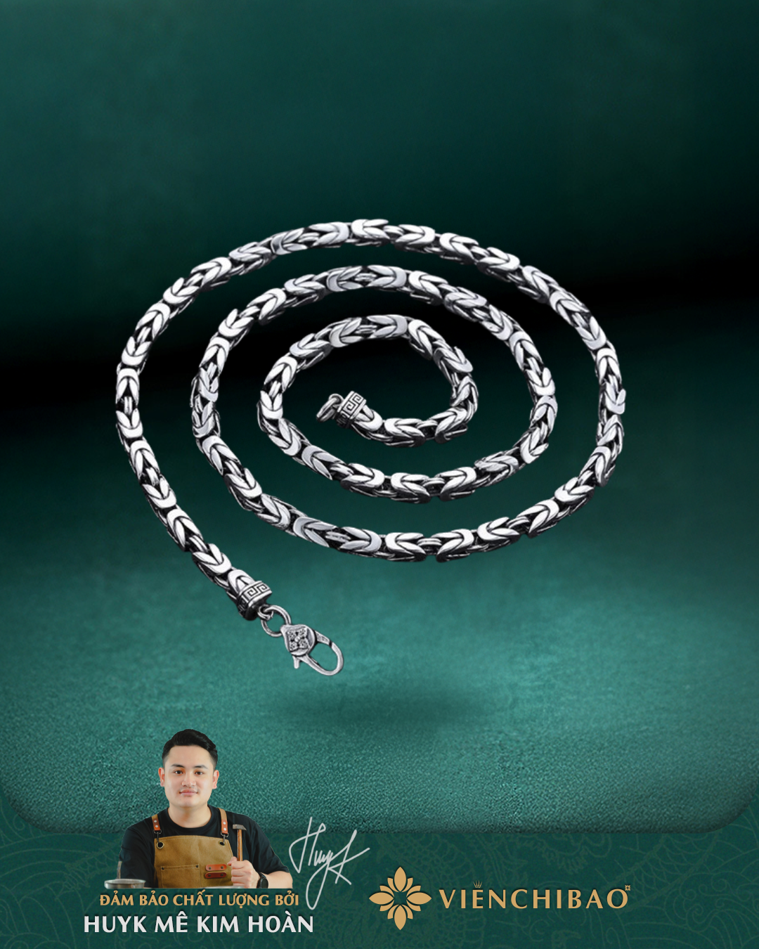 Dây Chuyền Dũng Sĩ - Bạc Thái S925 - D100240- HuyK Viễn Chí Bảo