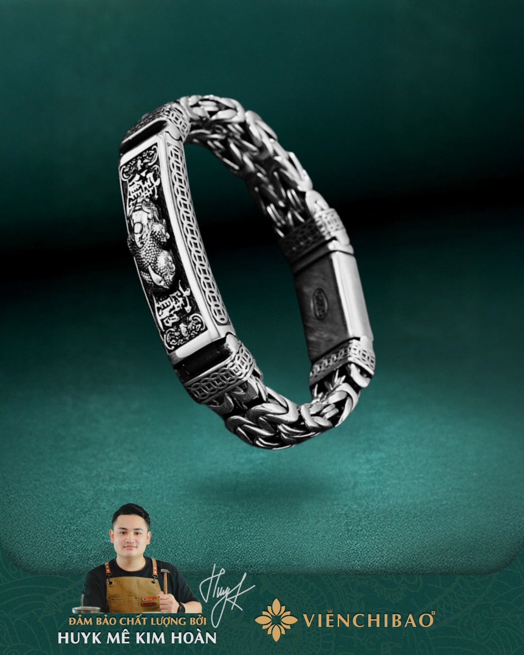 Lắc Tay Tỳ Hưu Chiêu Tài Tiến Bảo - Bạc Thái S925 -L100126- HuyK Viễn Chí Bảo