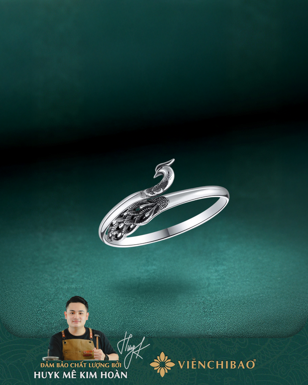 Lắc tay khổng tước - Bạc Thái - L000028 - HuyK Viễn Chí Bảo