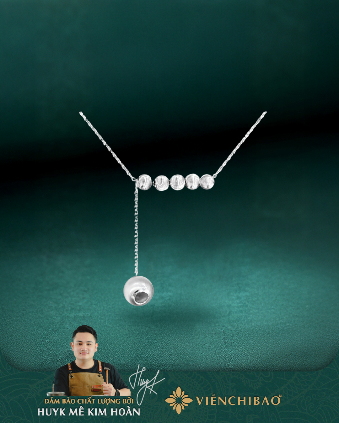 Dây Chuyền Bi Mắt Mèo - Bạc S925 - D001274 - HuyK Viễn Chí Bảo