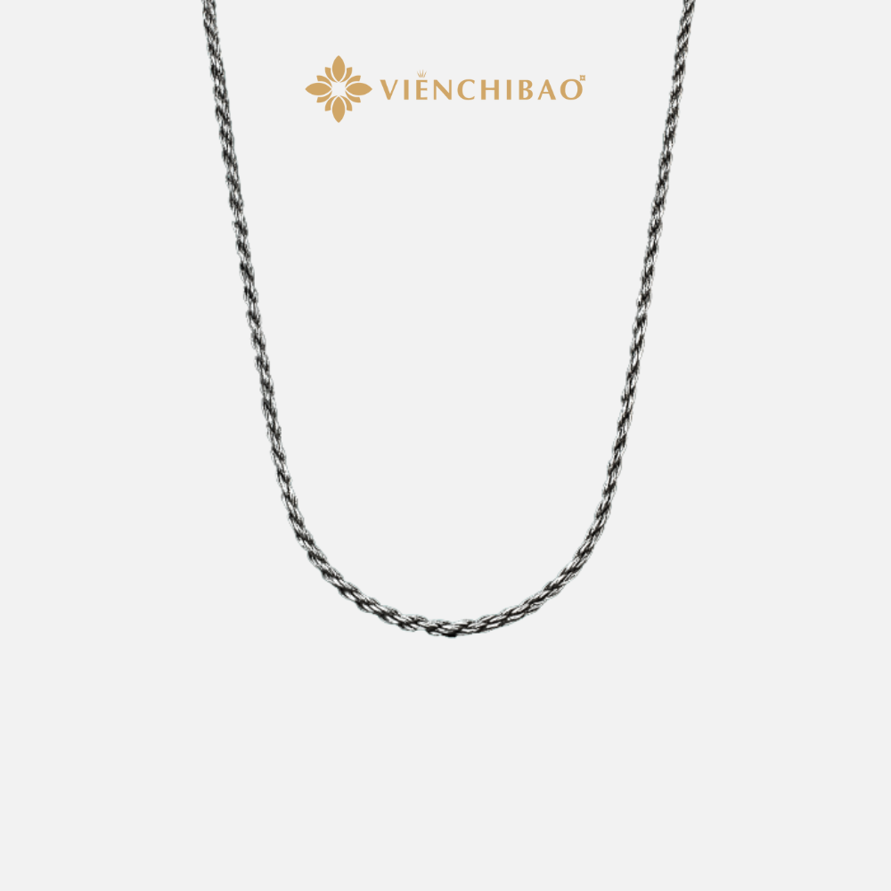 Dây chuyền xoắn bạc thái móc chùy kim cang bạc thái s925- D100205 - HuyK Viễn Chí Bảo
