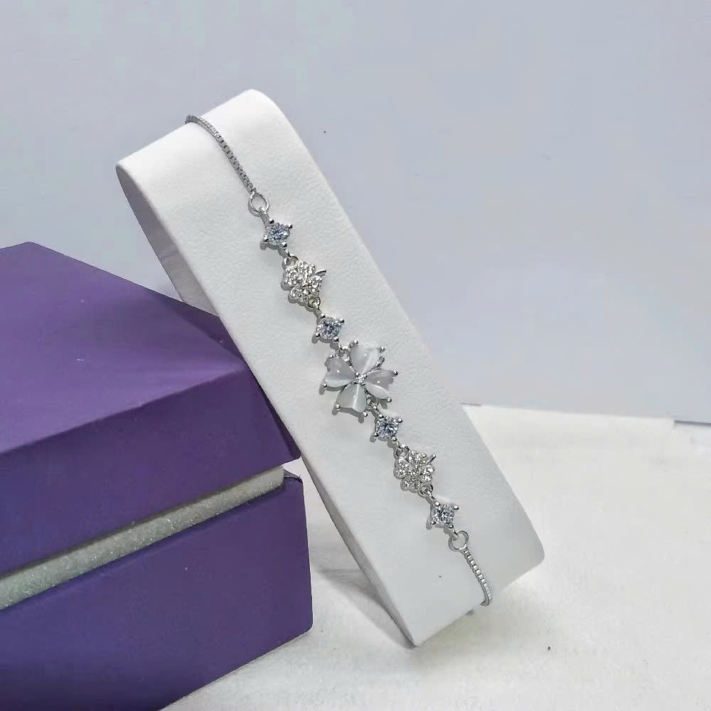 Vòng Tay Bạc Nữ Cỏ Bốn Lá May Mắn - Bạc Ý S925 - MT01- HuyK Viễn Chí Bảo