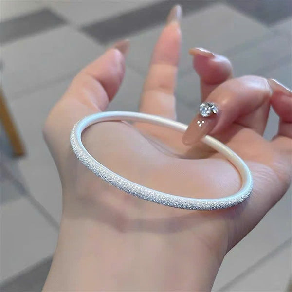 Lắc Tay Mặt Nhám - Bạc S999 - L000108 - HuyK Viễn Chí Bảo