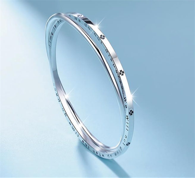 Vòng Tay Đôi Cỏ Bốn Lá - Bạc S999 -  L001344 - HuyK Viễn Chí Bảo