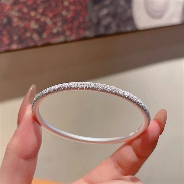 Lắc Tay Mặt Nhám - Bạc S999 - L000108 - HuyK Viễn Chí Bảo