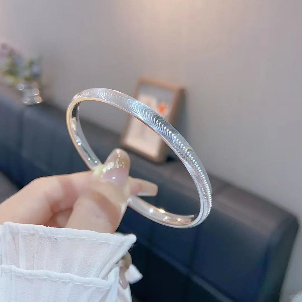 Vòng Tay Mắt Mèo Bản Kín - Bạc S999 - K400013- HuyK Viễn Chí Bảo