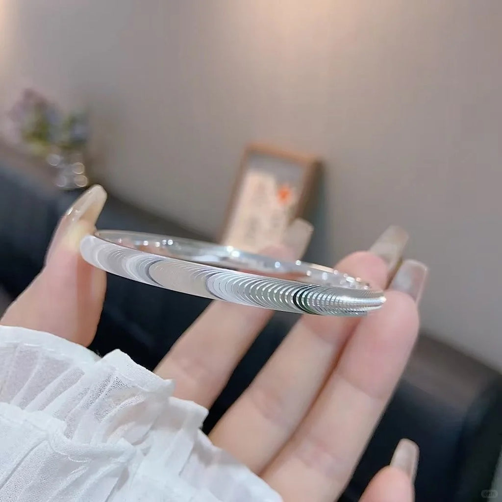 Vòng Tay Mắt Mèo Bản Kín - Bạc S999 - K400013- HuyK Viễn Chí Bảo