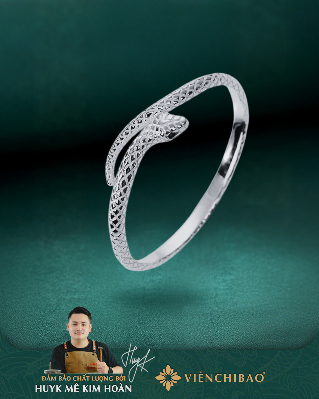 Lắc Tay Mãng Xà - Bạc S999 - L001346 - HuyK Viễn Chí Bảo