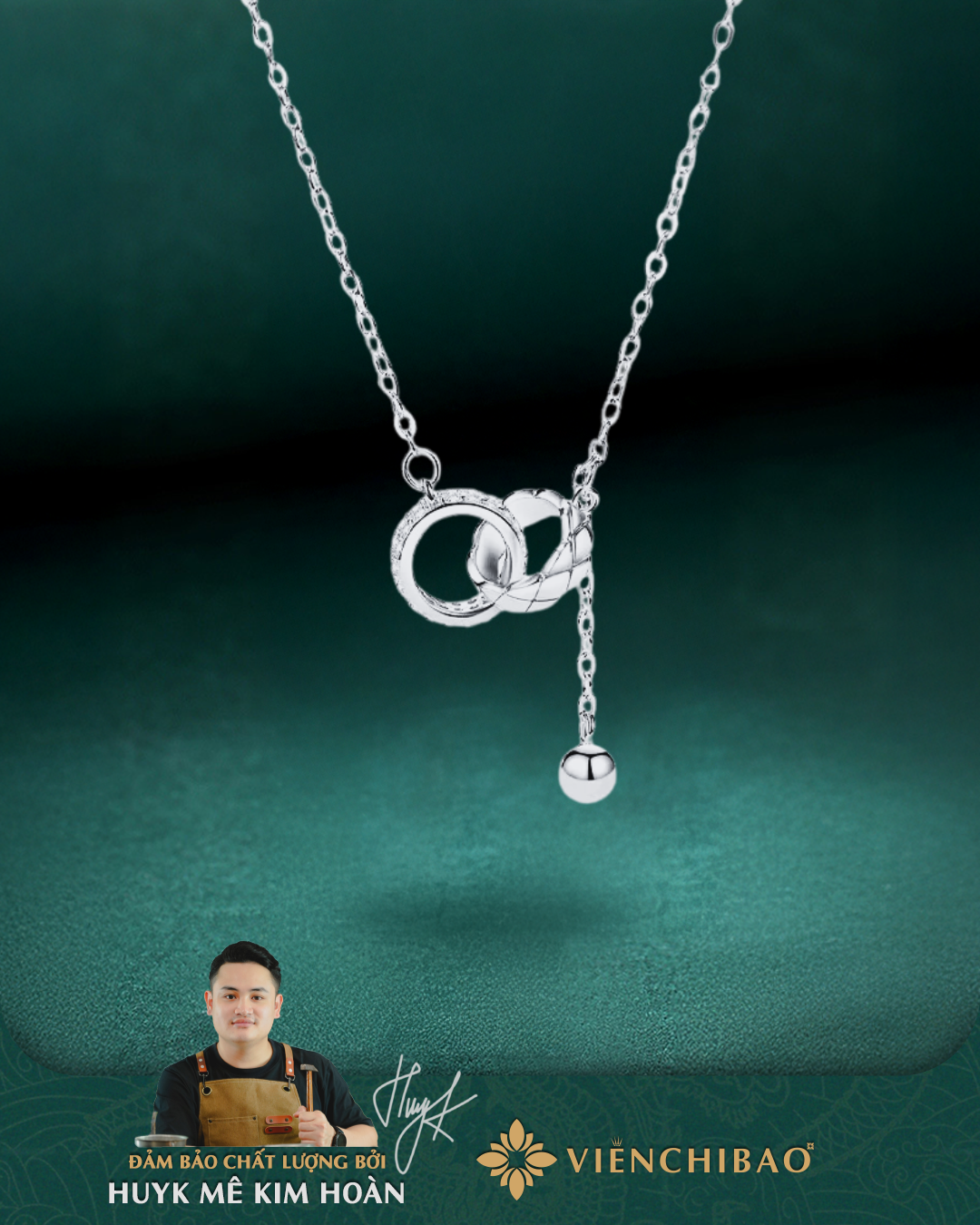 Dây Chuyền Tua Rua Đan Xen - Bạc S950 - D401019 - HuyK Viễn Chí Bảo