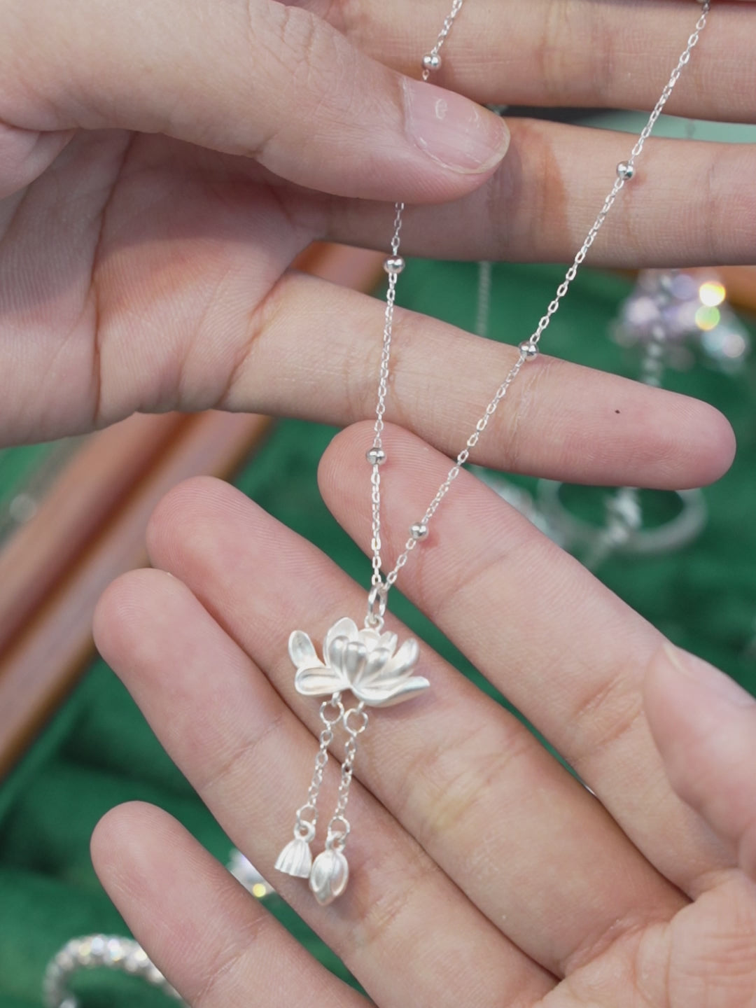 Dây chuyền Liên Hoa Bạc S990 - D000856 - HuyK Viễn Chí Bảo