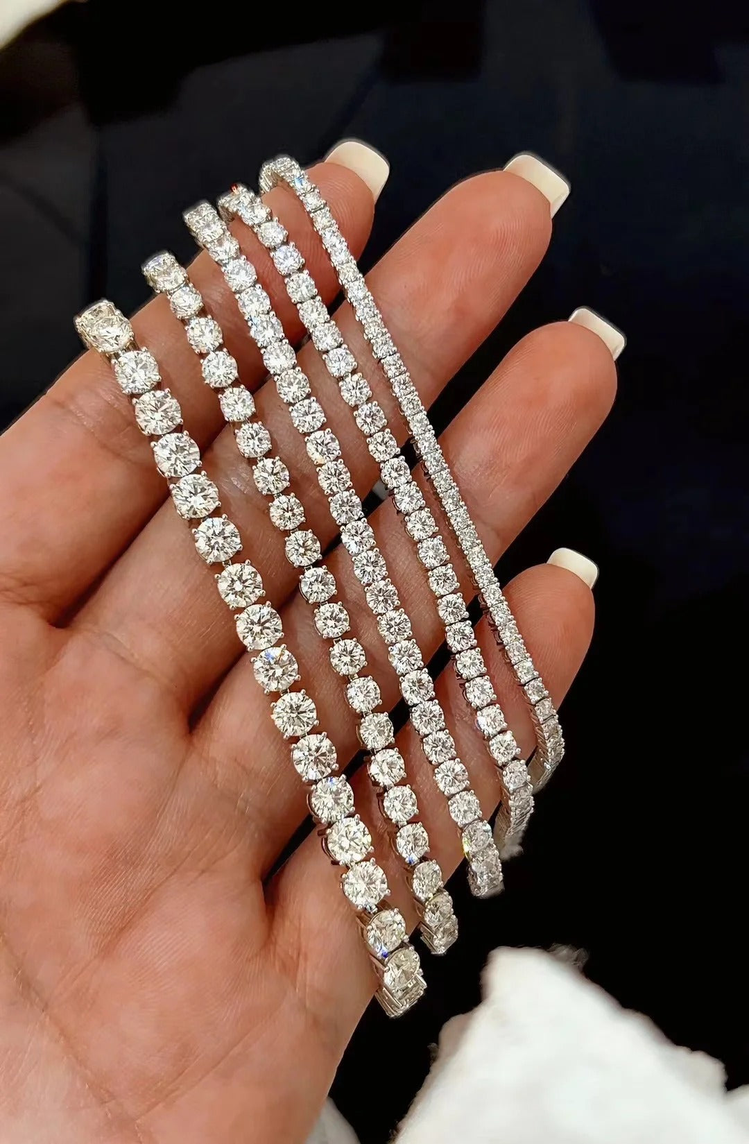 Lắc Tay Tennis Đá Moissanite 4mm - Bạc Ý S925 - L100942 - HuyK Viễn Chí Bảo