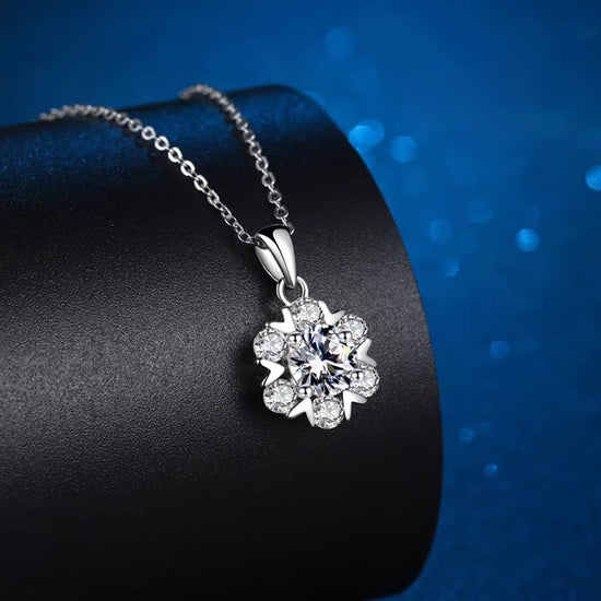 Dây Chuyền Hình Bông Tuyết Moissanite 5 Li - Bạc Ý S925 - D400535 - HuyK Viễn Chí Bảo